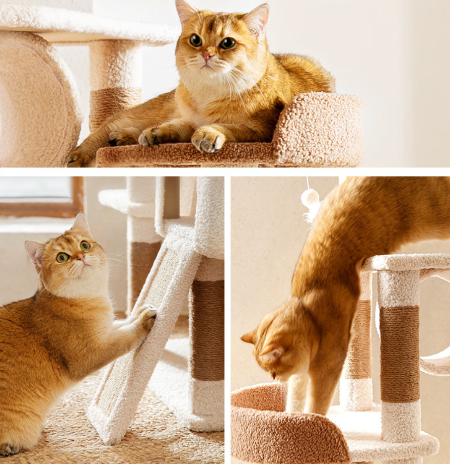 Chenpet Durable Large Cat Trees Cat Play Pet Wooden  House