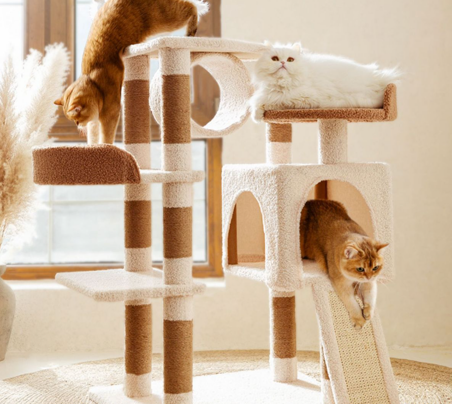 Chenpet Durable Large Cat Trees Cat Play Pet Wooden  House