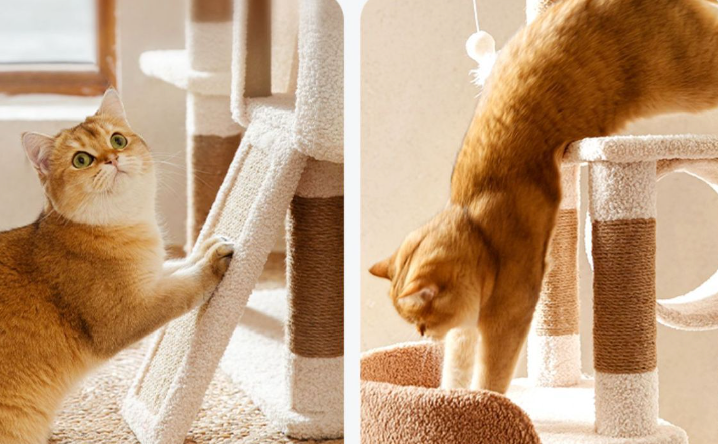 Chenpet Durable Large Cat Trees Cat Play Pet Wooden  House