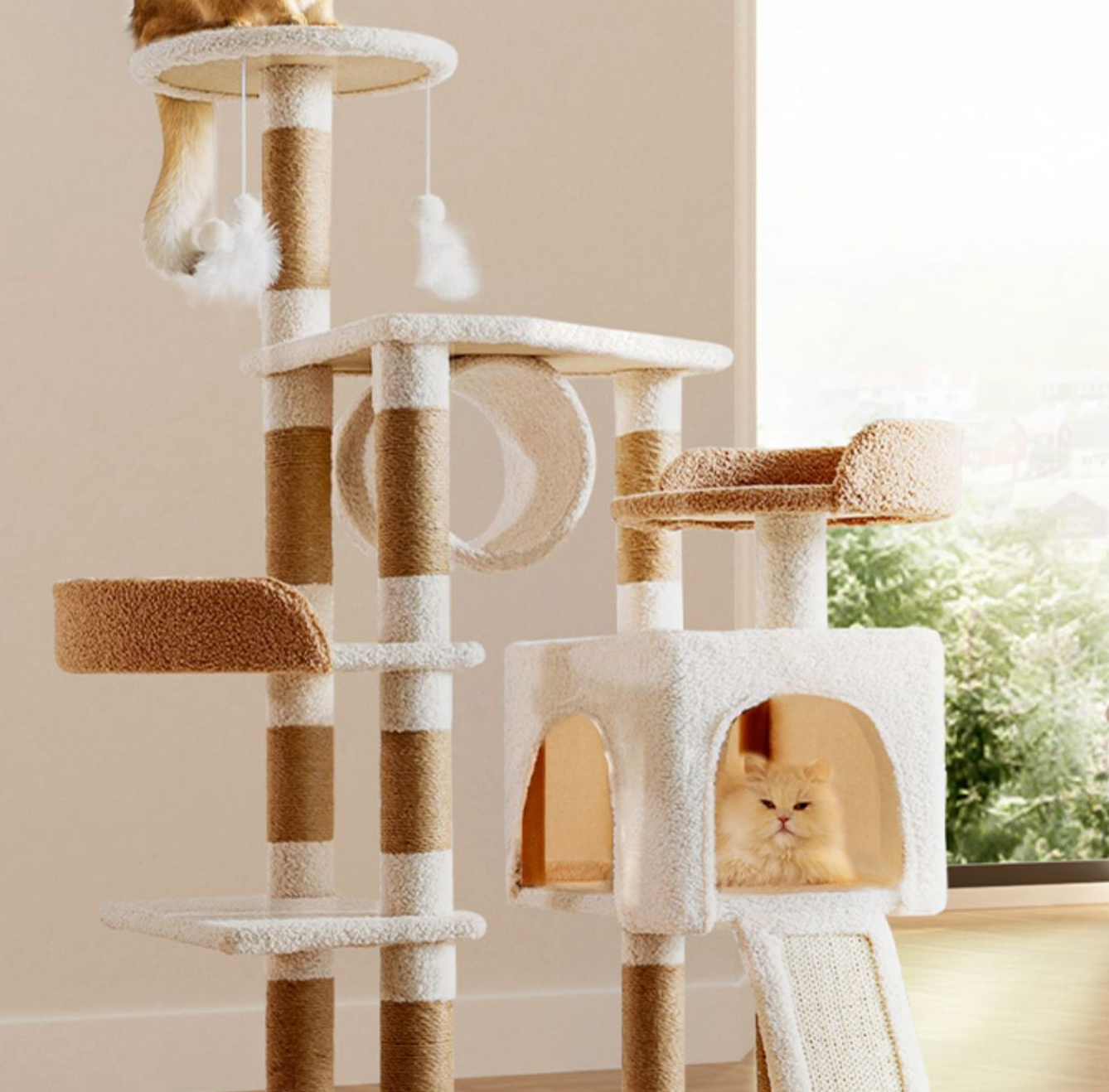 Chenpet Durable Large Cat Trees Cat Play Pet Wooden  House