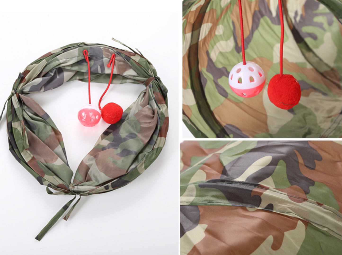 Chenpet Camouflage Color Foldable Cat Tunnels Pet Play Toys