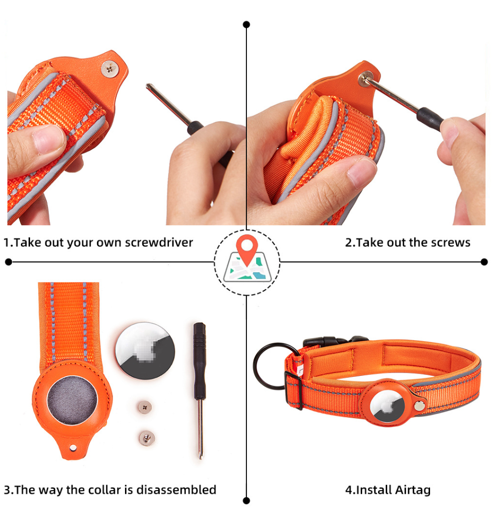 Chenpet Custom Dog AirTag Pet Collars Dog Leashed Pet Accessories