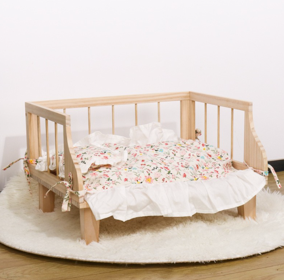 Chenpet Wholesale Solid Wood Pet Beds High Quality Cats Bunny Wooden Beds