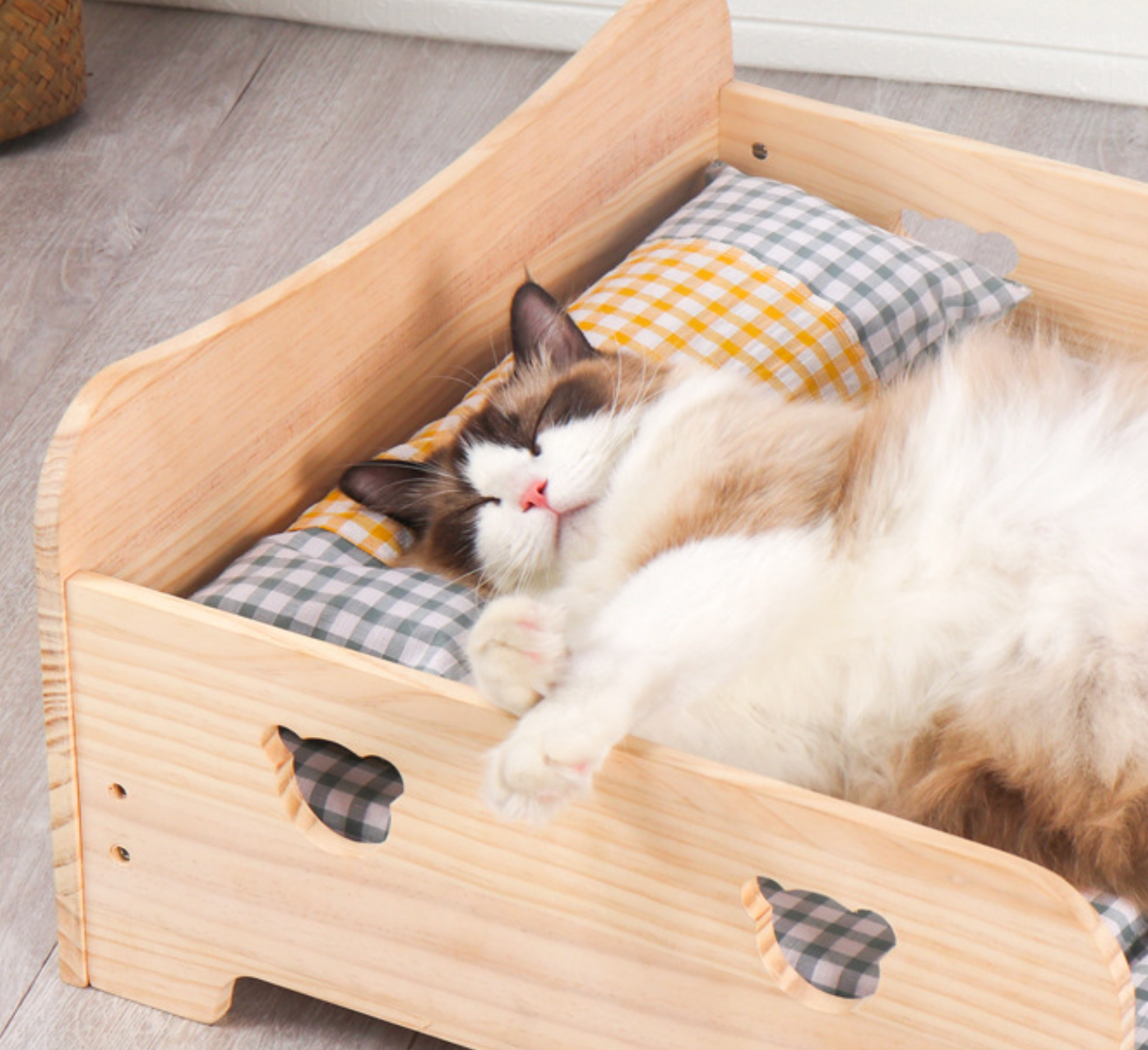 Chenpet Durable Solid Systole Cat Wooden Beds Pet Beds