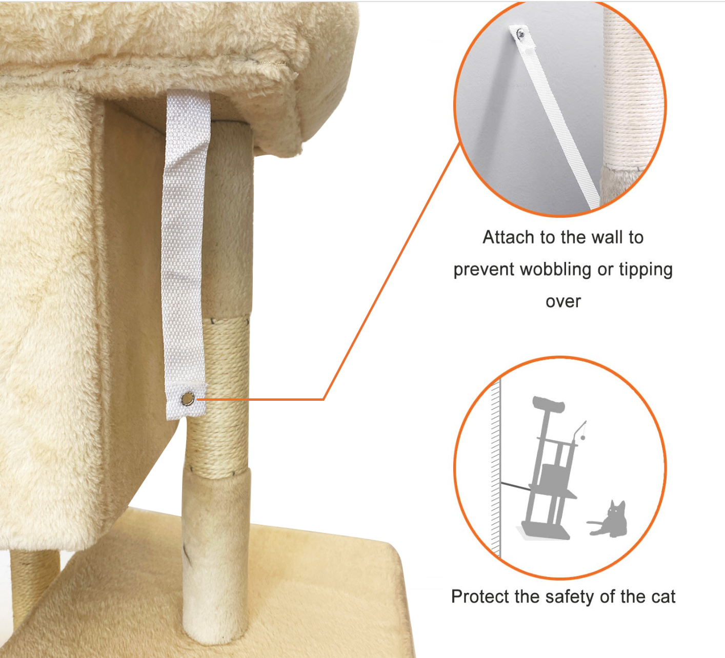 Chenpet Wholesale Sisal Short Plush Stable Grey Beige Cat Scratcher Trees