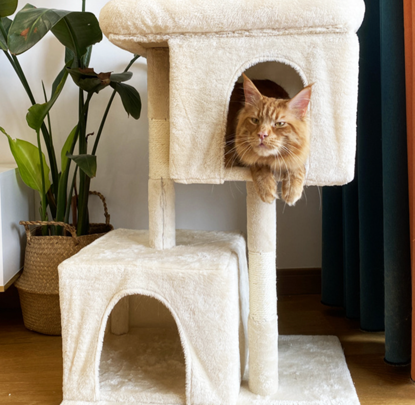 Chenpet Wholesale Sisal Short Plush Stable Grey Beige Cat Scratcher Trees
