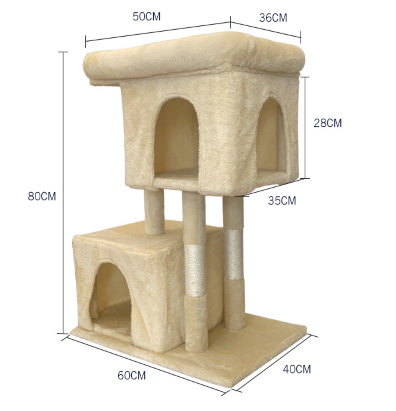 Chenpet Wholesale Sisal Short Plush Stable Grey Beige Cat Scratcher Trees