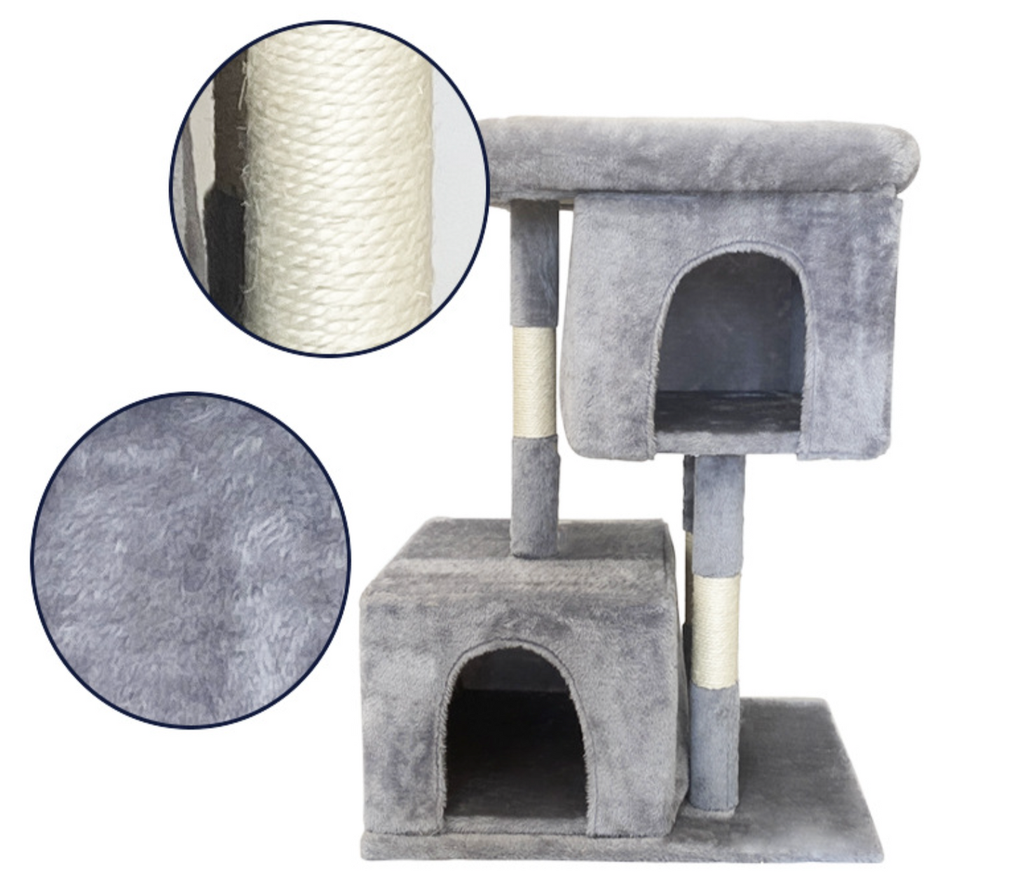 Chenpet Wholesale Sisal Short Plush Stable Grey Beige Cat Scratcher Trees