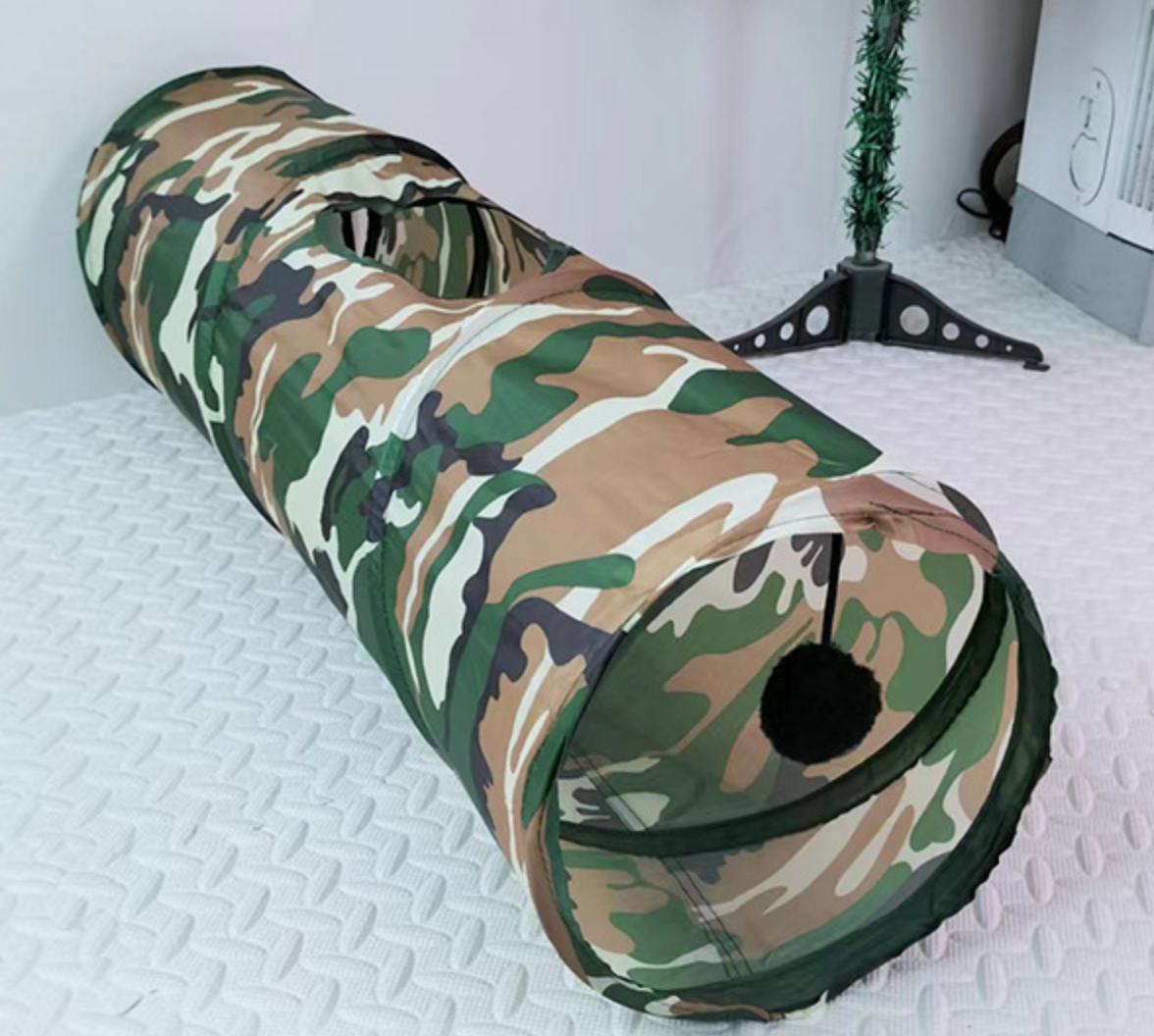 Chenpet Jungle Camouflage Collapsible Cat Tunnels Cat Plays