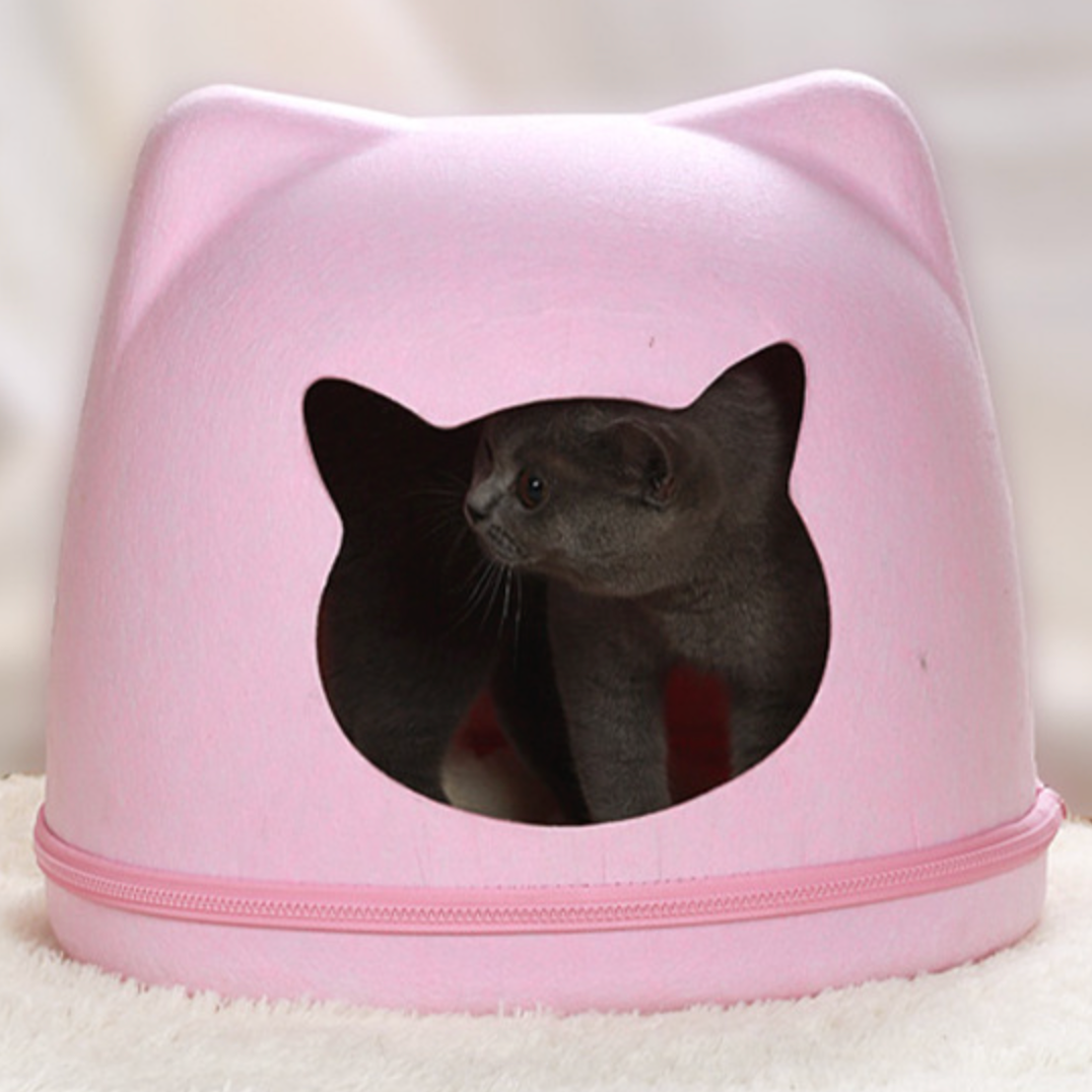Chenpet Cute Cat Head Felt Pet House Cat Beds