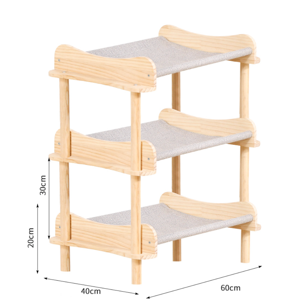 Chenpet Multi-layer Solid Wood Breathable Wooden Cat Beds
