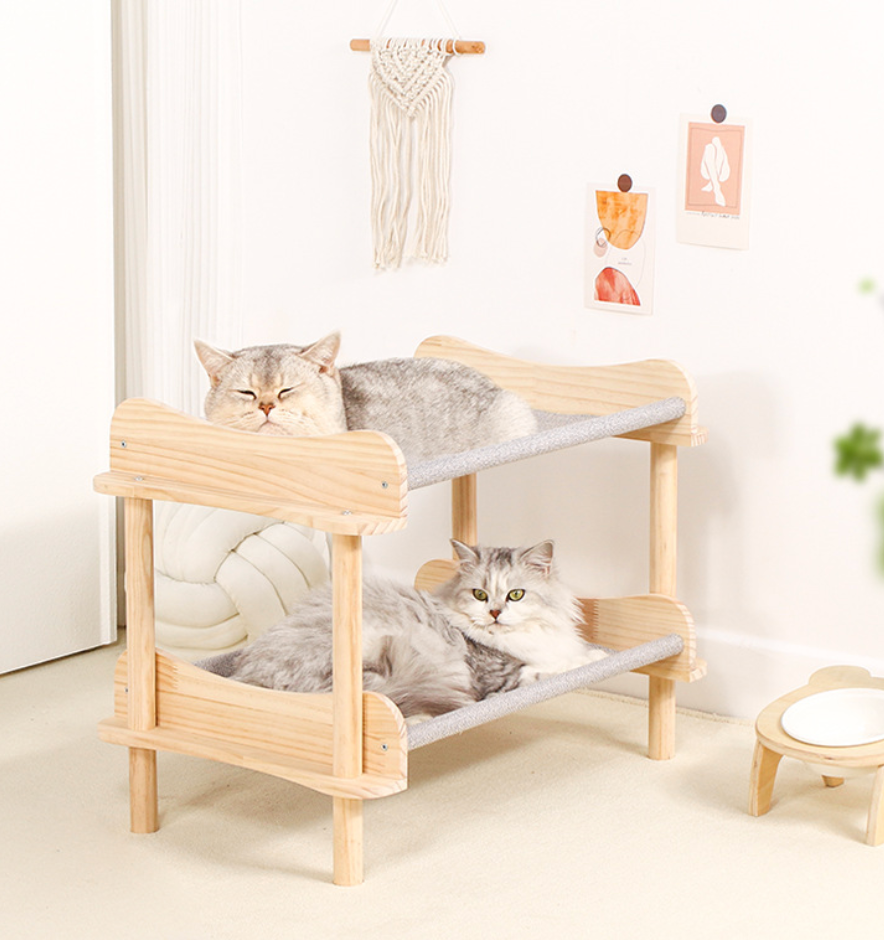 Chenpet Multi-layer Solid Wood Breathable Wooden Cat Beds