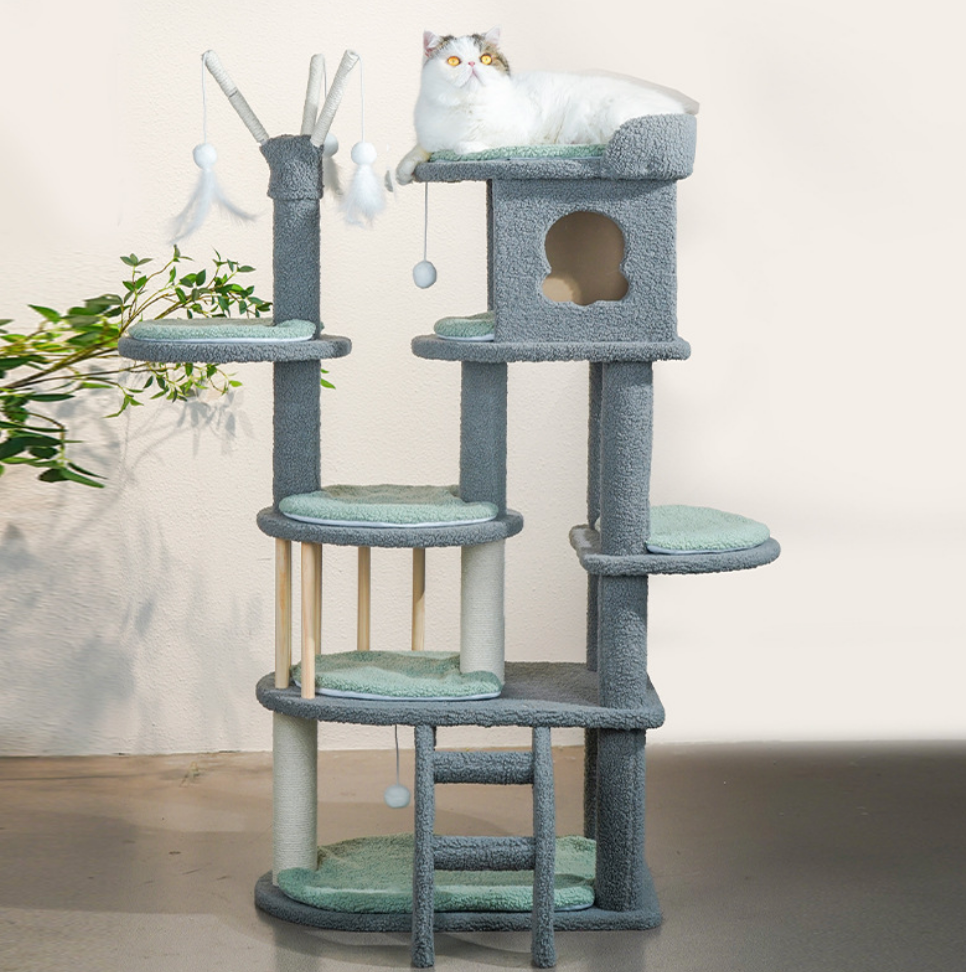 Chenpet Eco-friendly Large Wood Cat Trees