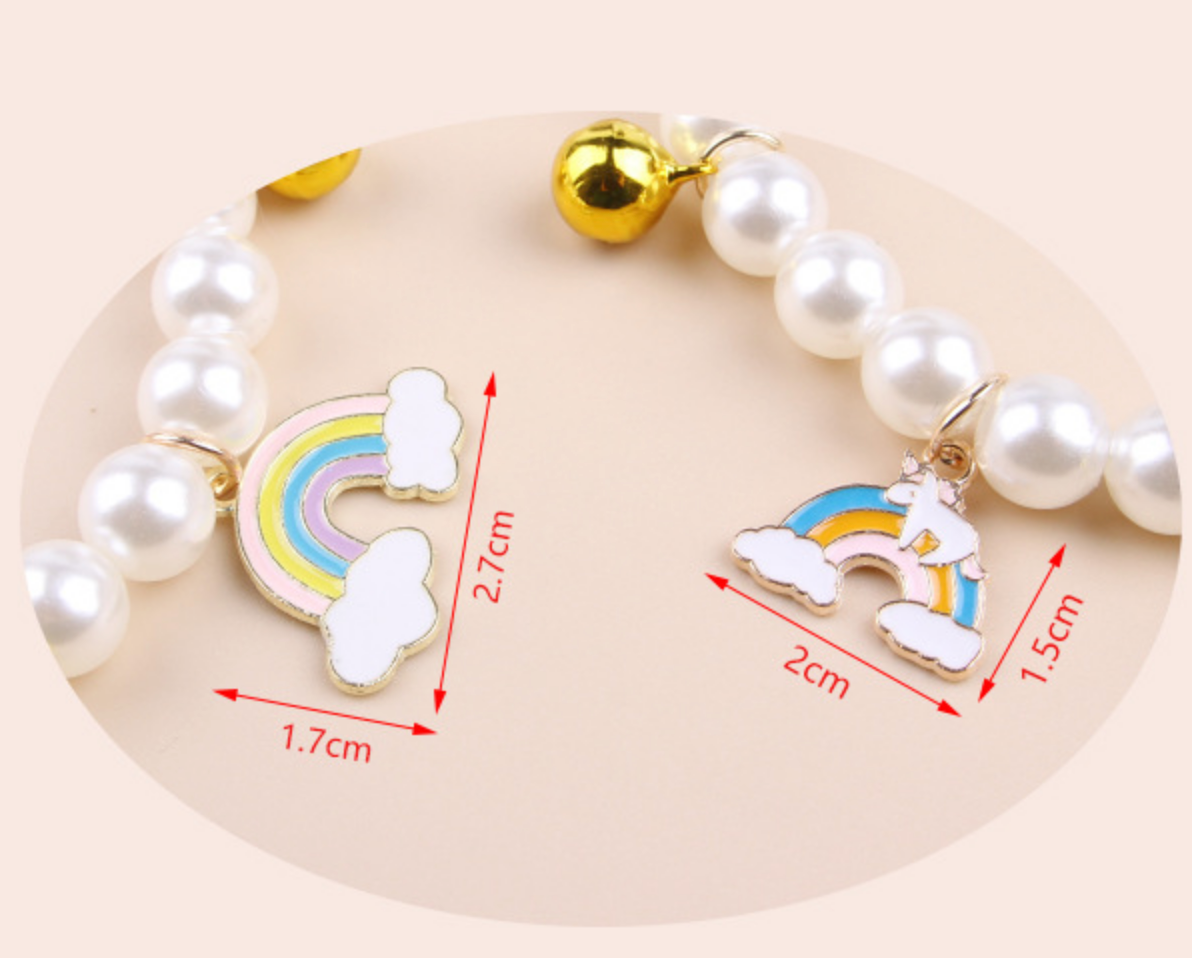 Chenpet Eco-friendly Cat Pet Faux Pearl Necklace Cat Collars