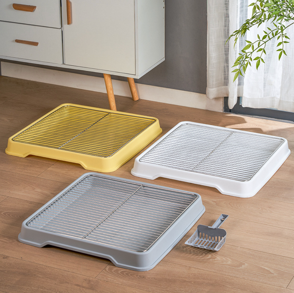 Chenpet Large Dog Litter Box Flatbed Stainless Steel Cat Little Box