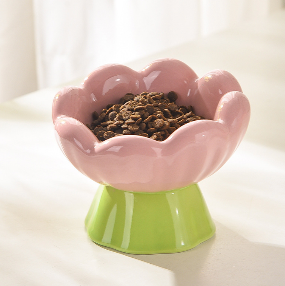 Chenpet New Arrival Flowers Design Ceramics Pet Water Food Bowls