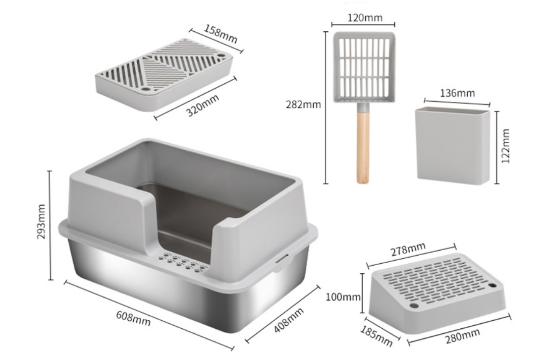 Chenept High Quality Stainless Steels Durable Cat Litter Box