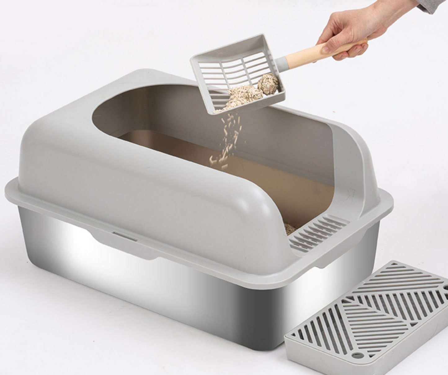 Chenept High Quality Stainless Steels Durable Cat Litter Box