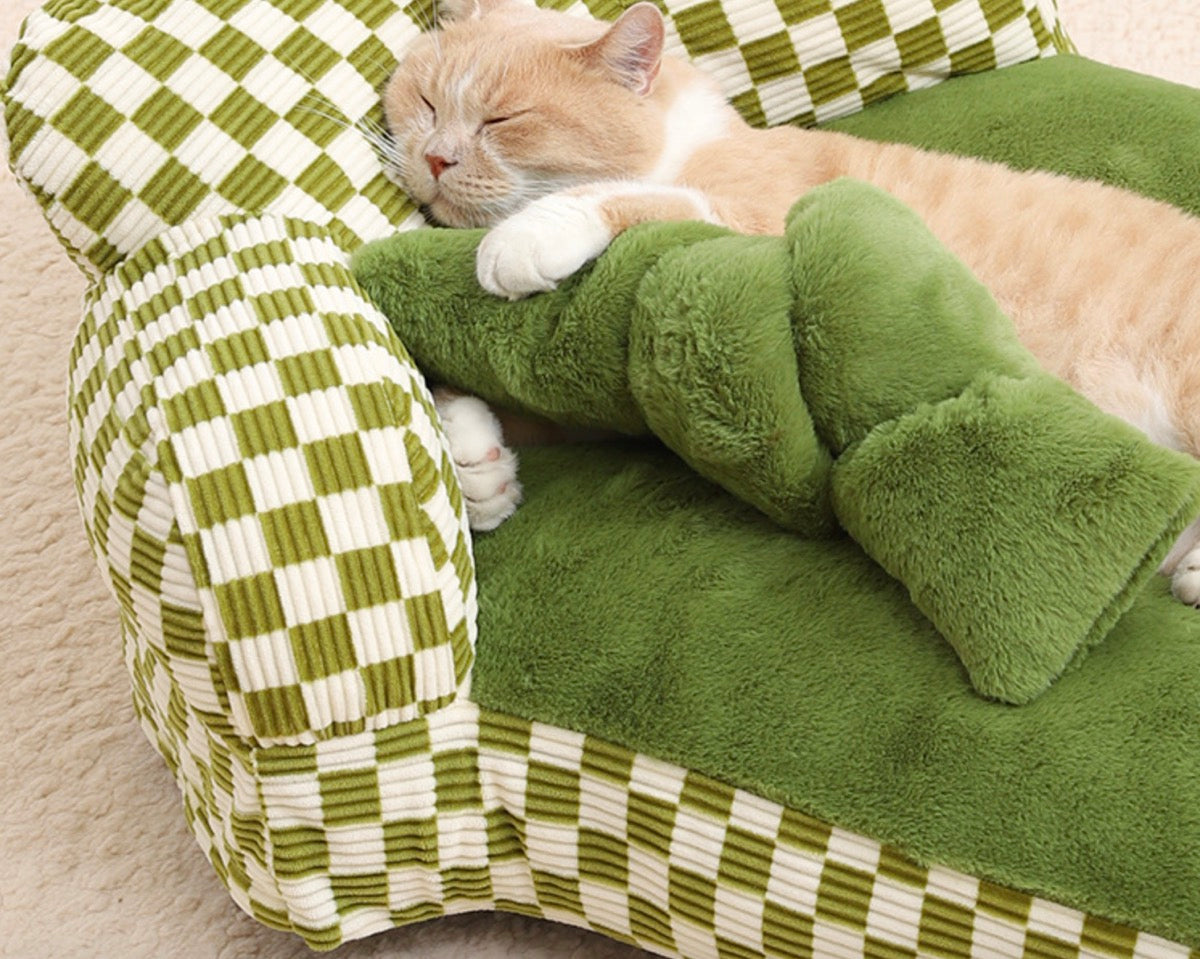 Chenpet New Design Cozy Pet Checkerboard Style Sofa Beds