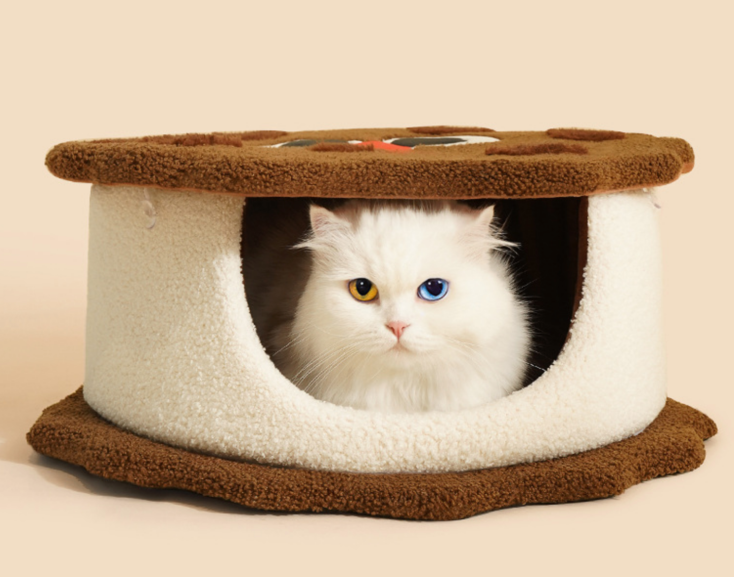 Chenpet Wholesale New Design Pet Biscuit Shape Plush Beds