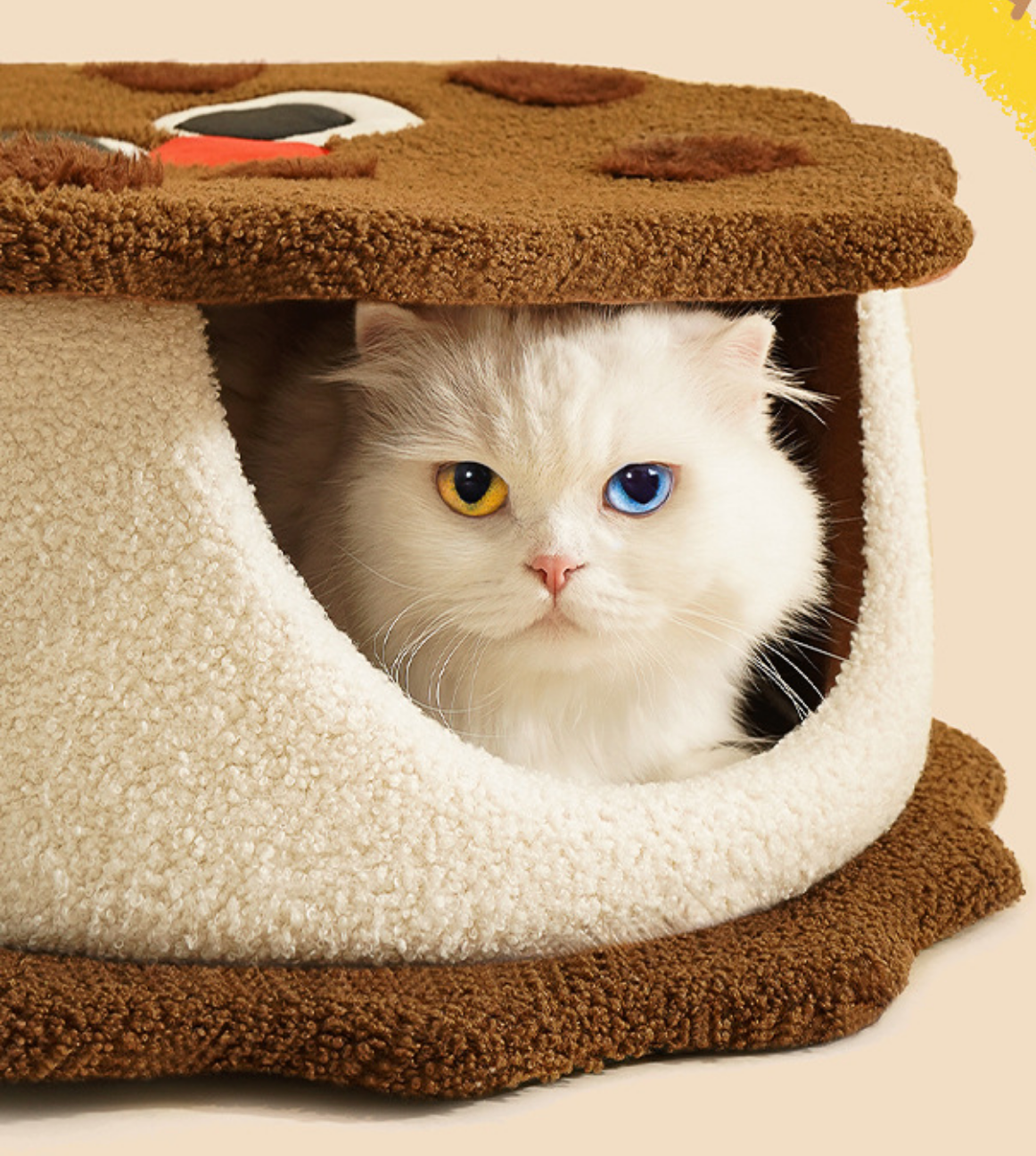Chenpet Wholesale New Design Pet Biscuit Shape Plush Beds