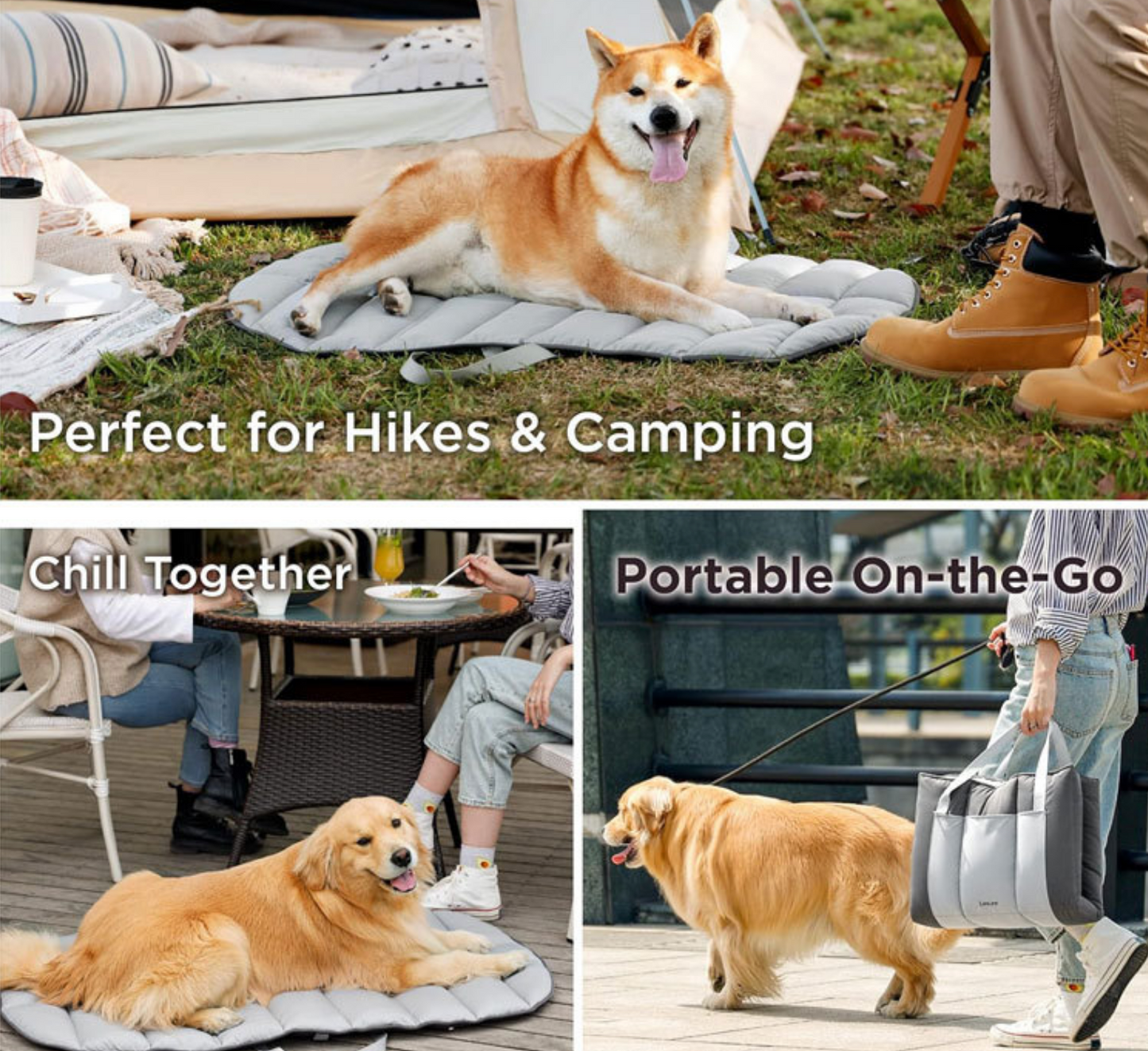 Chenpet Outside Pet Carrier Mats Waterproof Foldable Pet Beds