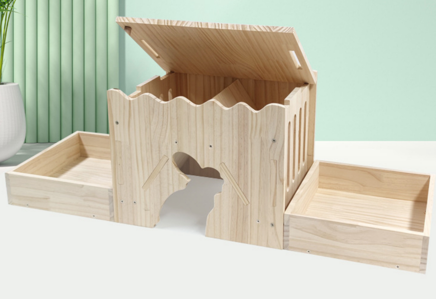 Chenpet Manufacturer Small Pets Pine Wood Freely Combinable Castles