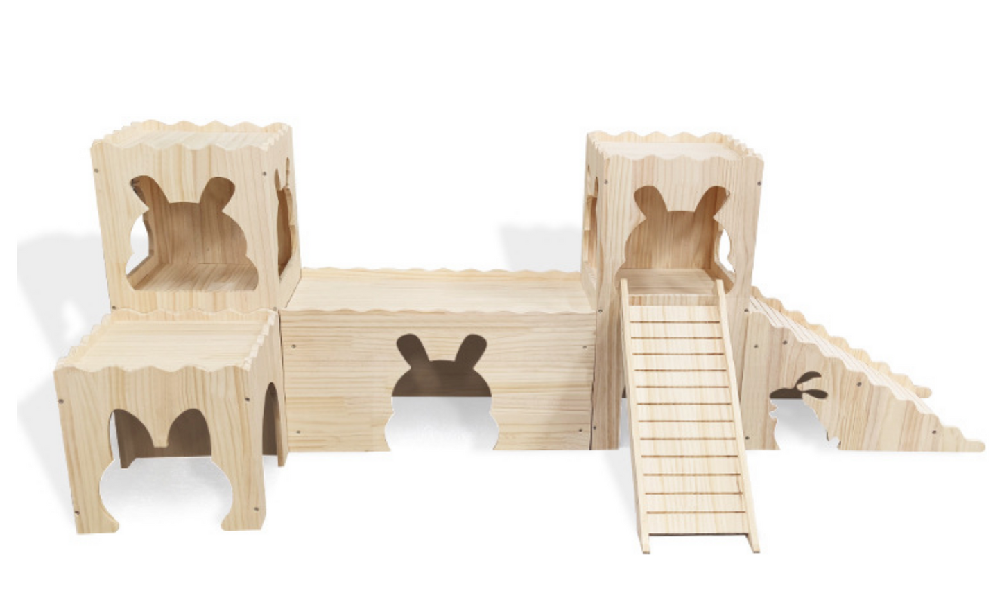 Chenpet Manufacturer Small Pets Pine Wood Freely Combinable Castles