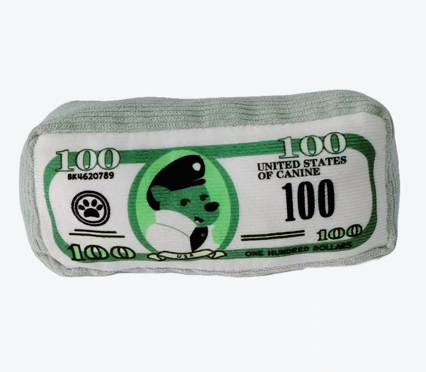 Chenpet Wholesale Squeaker Money Design Pet Plush Toys