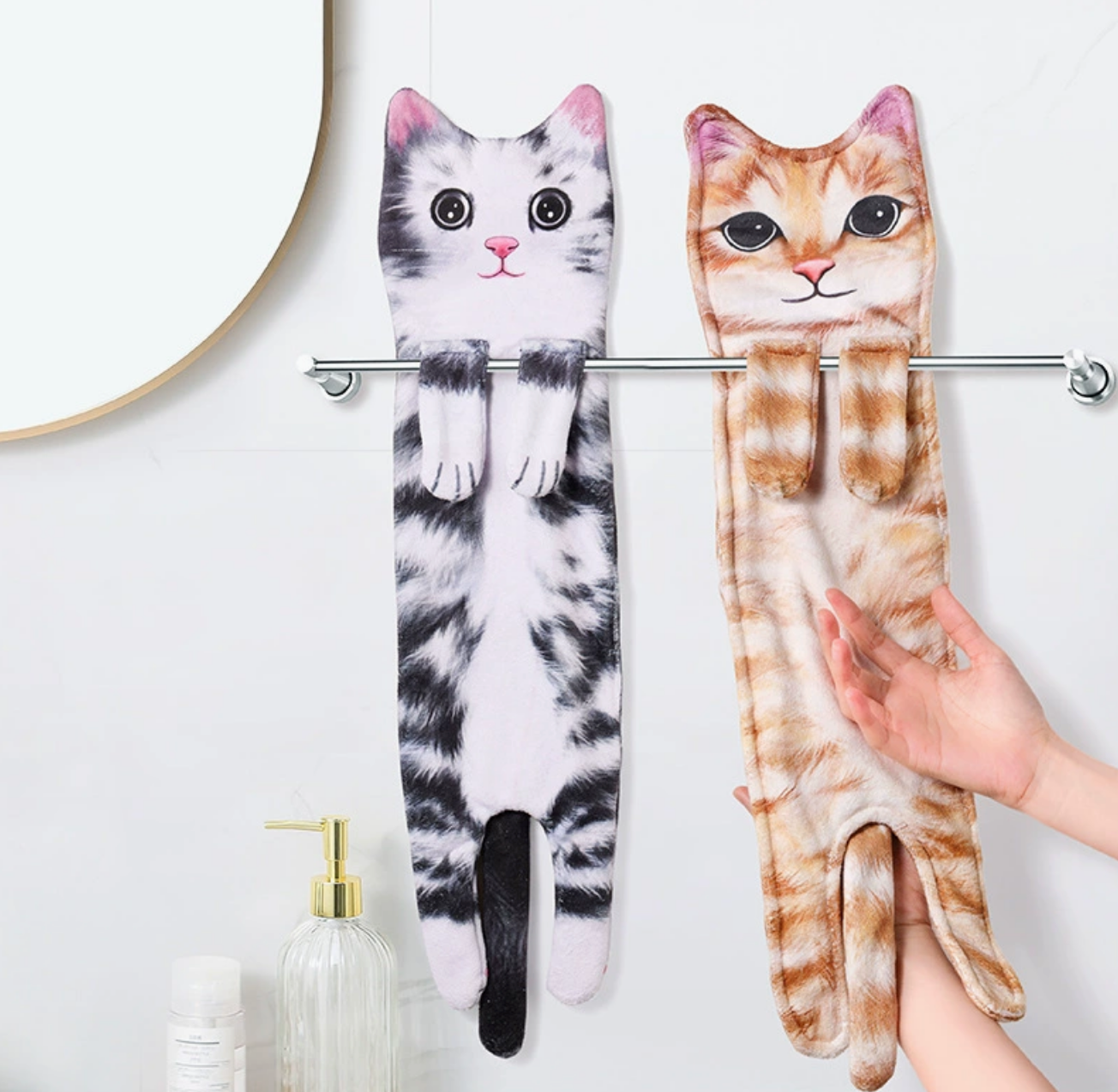 Chenpet Customization Hand Towel With Print Cats Pattern