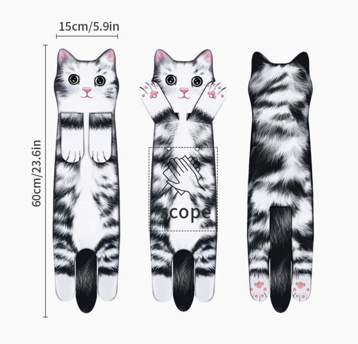 Chenpet Customization Hand Towel With Print Cats Pattern