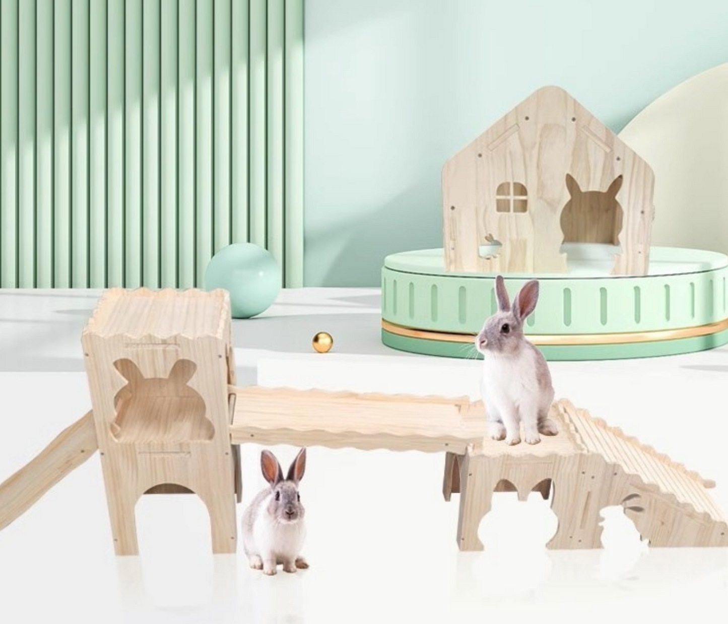 Chenpet Small Pets Wood Solid Castles Design Rabbit House