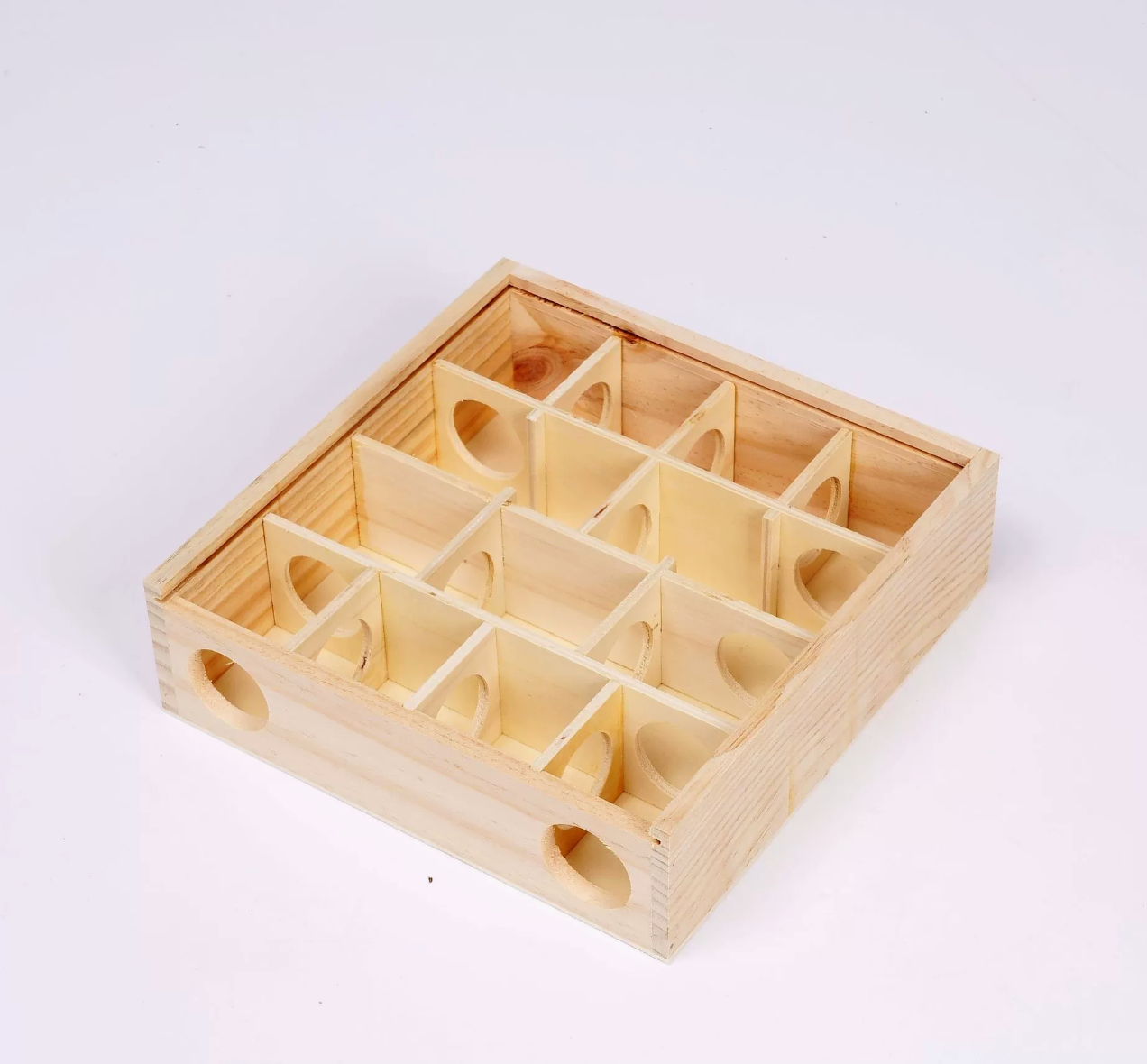 Chenpet Wholesale Original Wooden Colour Small Pets Intellectual Training Toys With Glass Lids