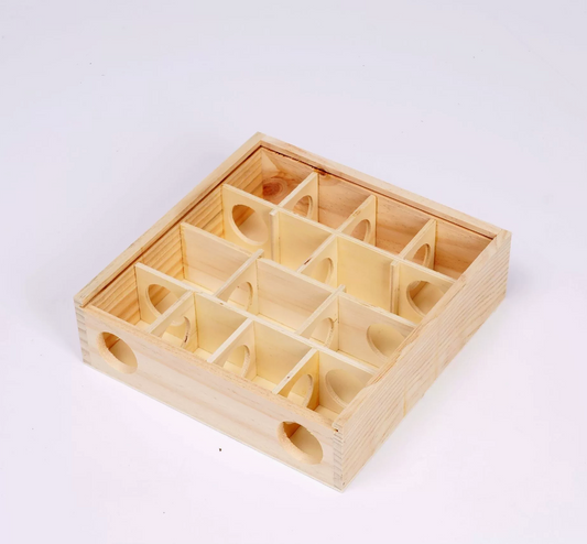 Chenpet Wholesale Original Wooden Colour Small Pets Intellectual Training Toys With Glass Lids