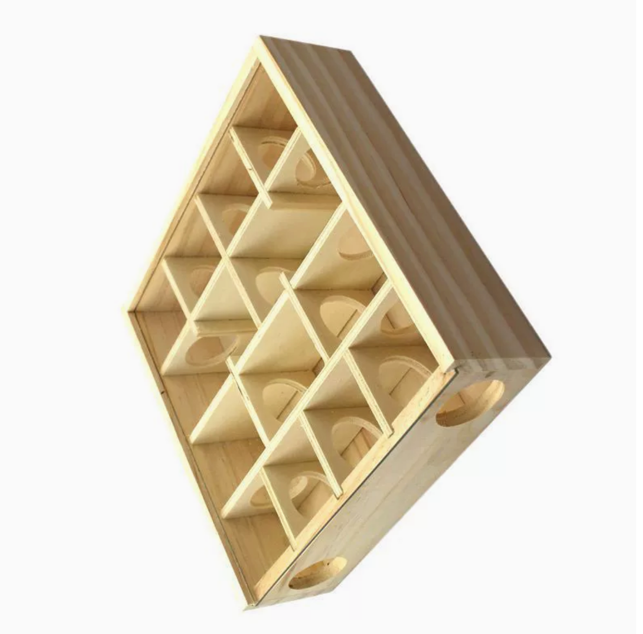 Chenpet Wholesale Original Wooden Colour Small Pets Intellectual Training Toys With Glass Lids