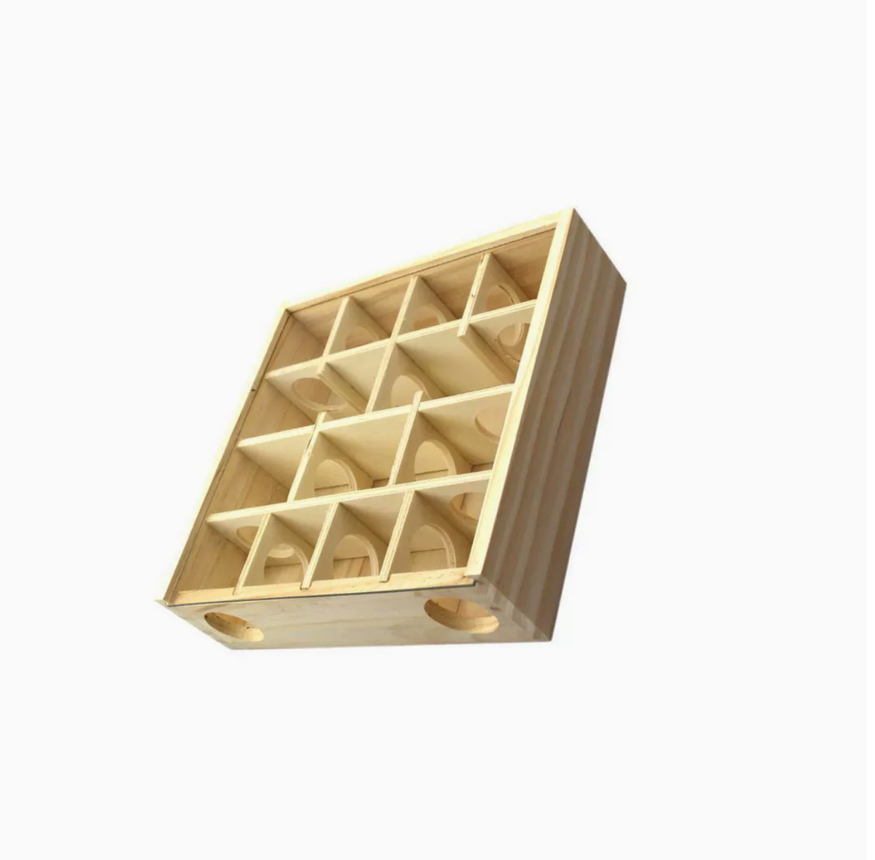 Chenpet Wholesale Original Wooden Colour Small Pets Intellectual Training Toys With Glass Lids