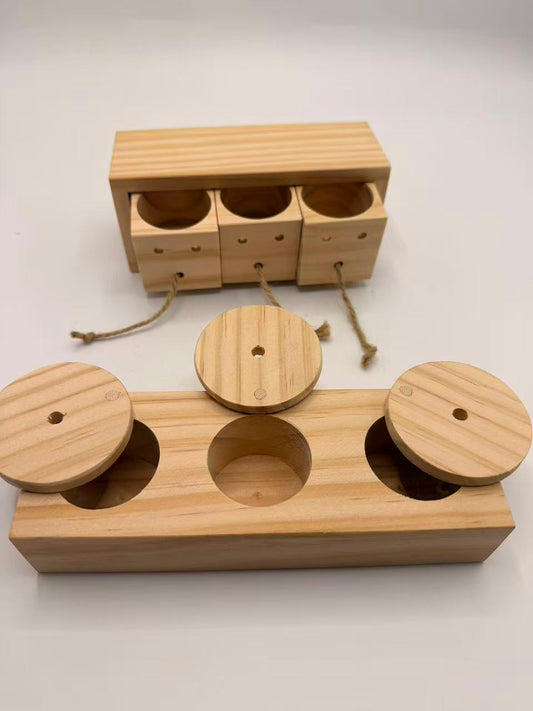 Chenpet Custom Eco-friendly Wooden Food Hide Small Pets Train Toys