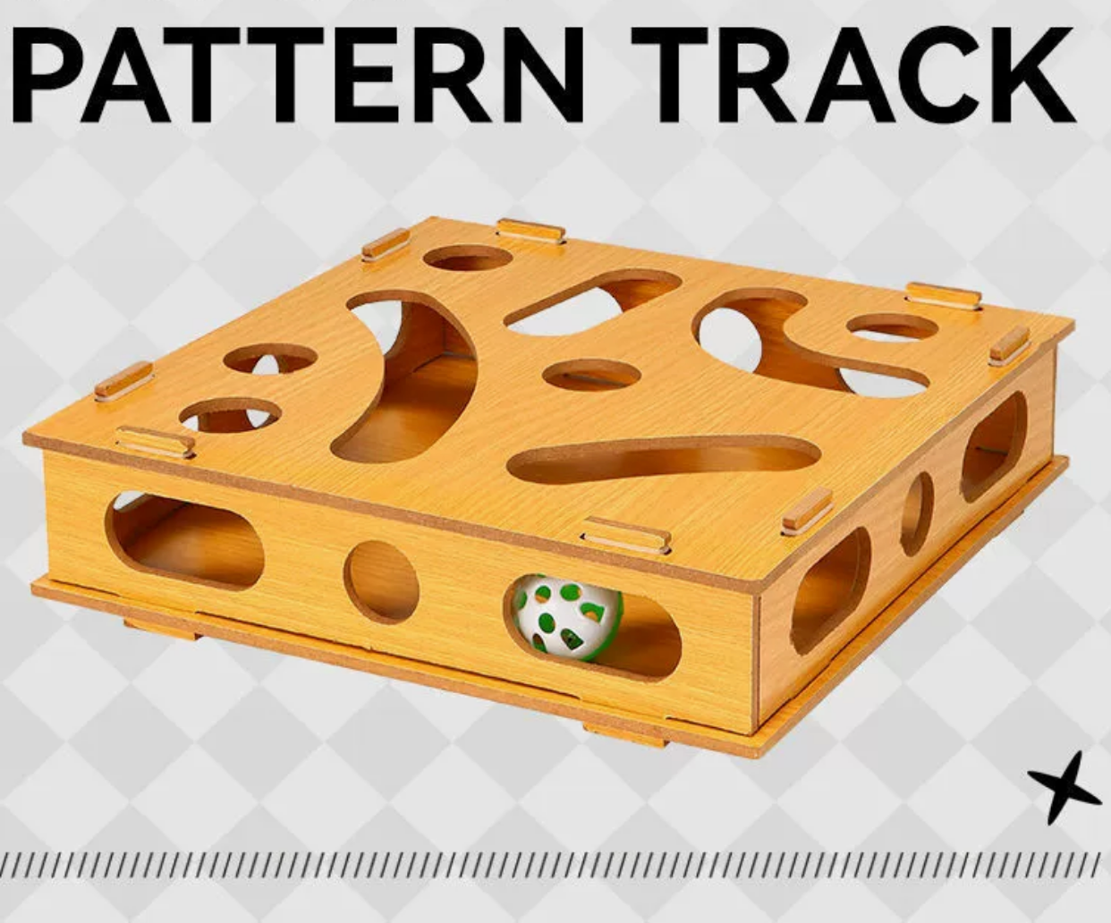 Chenpet Manufacturer Wooden Pattern Track Cat Play Toys
