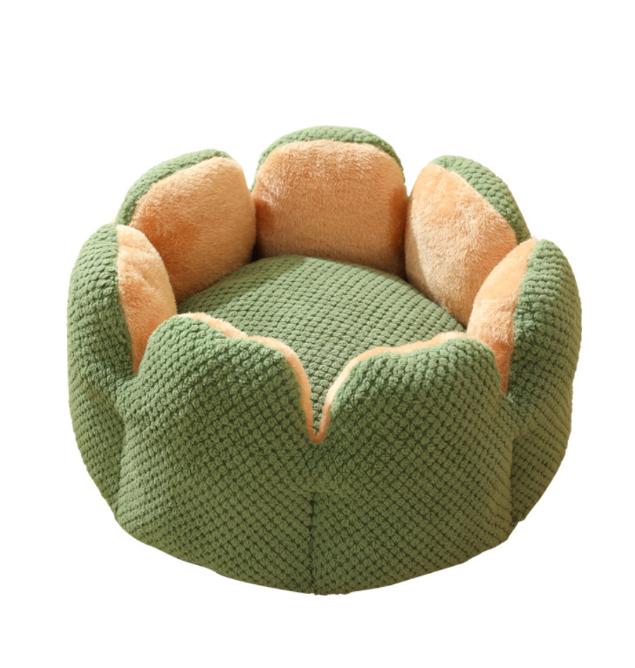 Chenpet New Design Flower Style Plush Winter Pet Beds Cat Bed