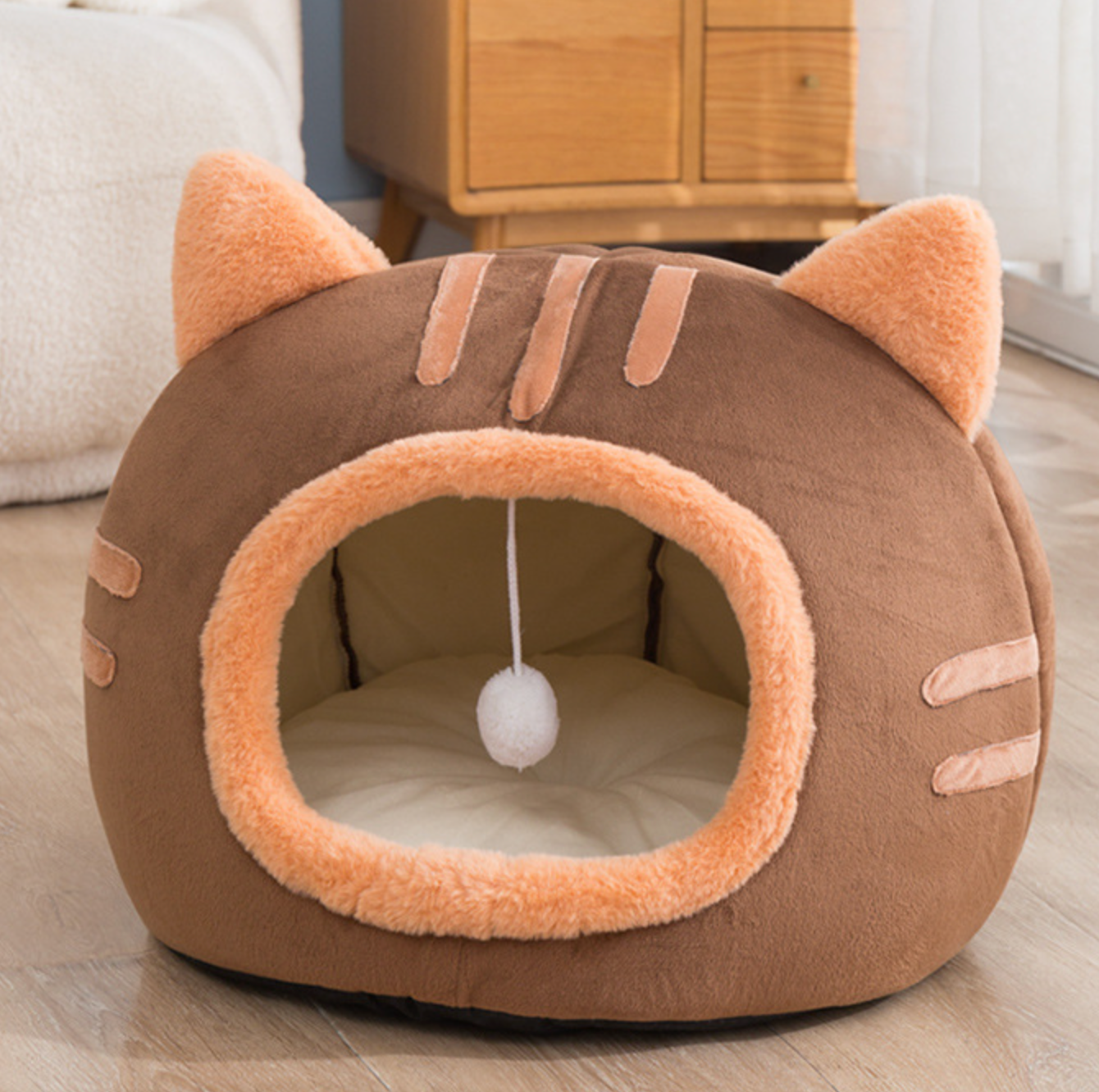 Wholesale Lovely Cat Style Plush Winter Pet House Cat Beds