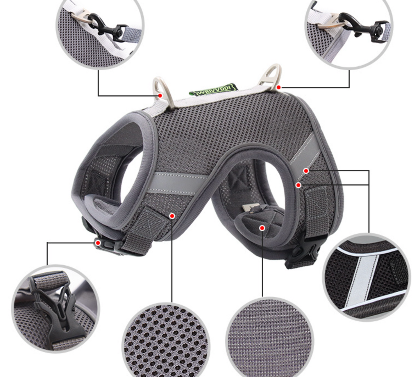 High Quality Breathable Light Reflective Pet Harness