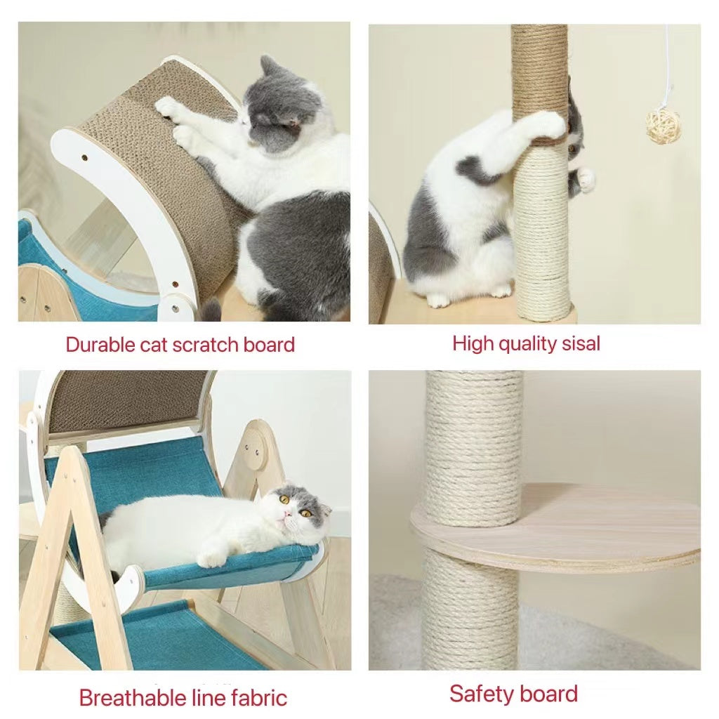 Wholesale Unique Large Triangle Wooden Cat Tree