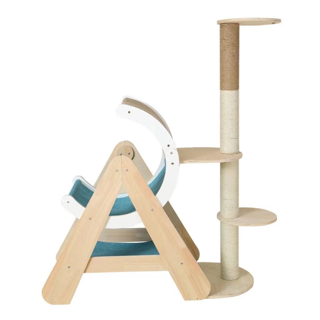 Wholesale Unique Large Triangle Wooden Cat Tree