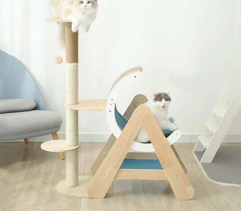 Wholesale Unique Large Triangle Wooden Cat Tree