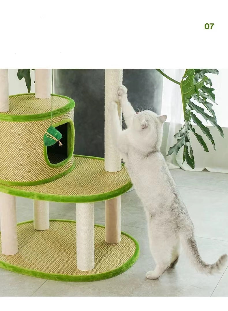 Summer Breathable Large Rattan Cat Tree Cat Play