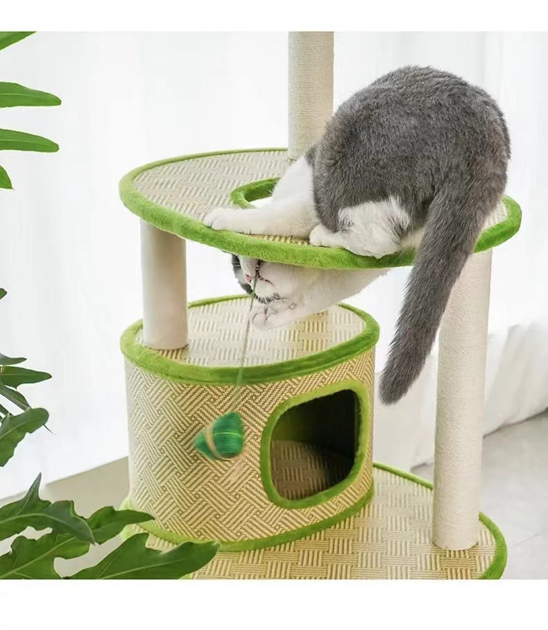 Summer Breathable Large Rattan Cat Tree Cat Play