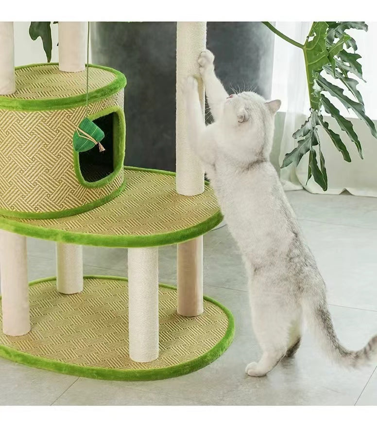 Summer Breathable Large Rattan Cat Tree Cat Play