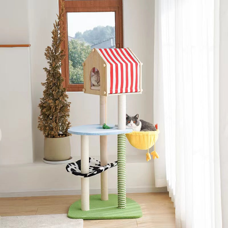 Wholesale Farm Cat Condo Solid Wooden Cat Tree