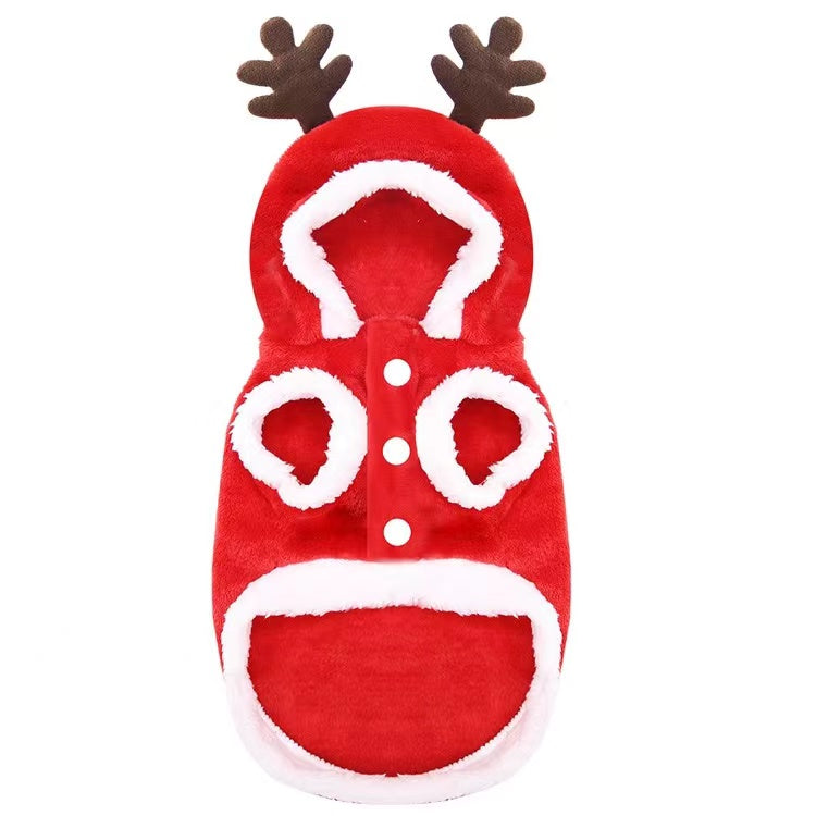 Elks Style Dog Winter Cloth Warmly Pet Christmas Apparel