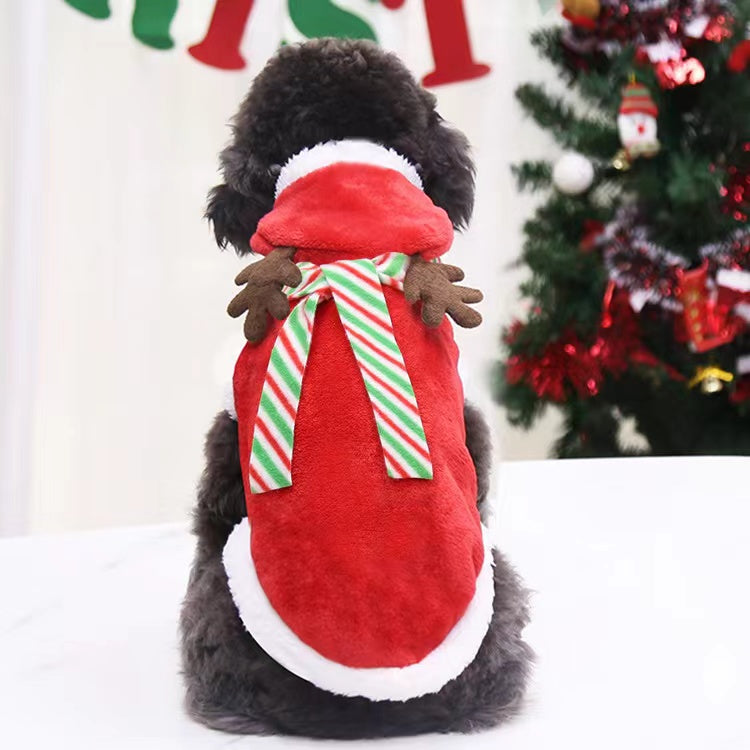 Elks Style Dog Winter Cloth Warmly Pet Christmas Apparel